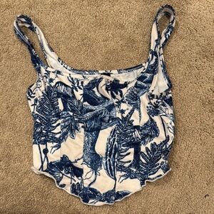 Blue and White Women's Summer Top